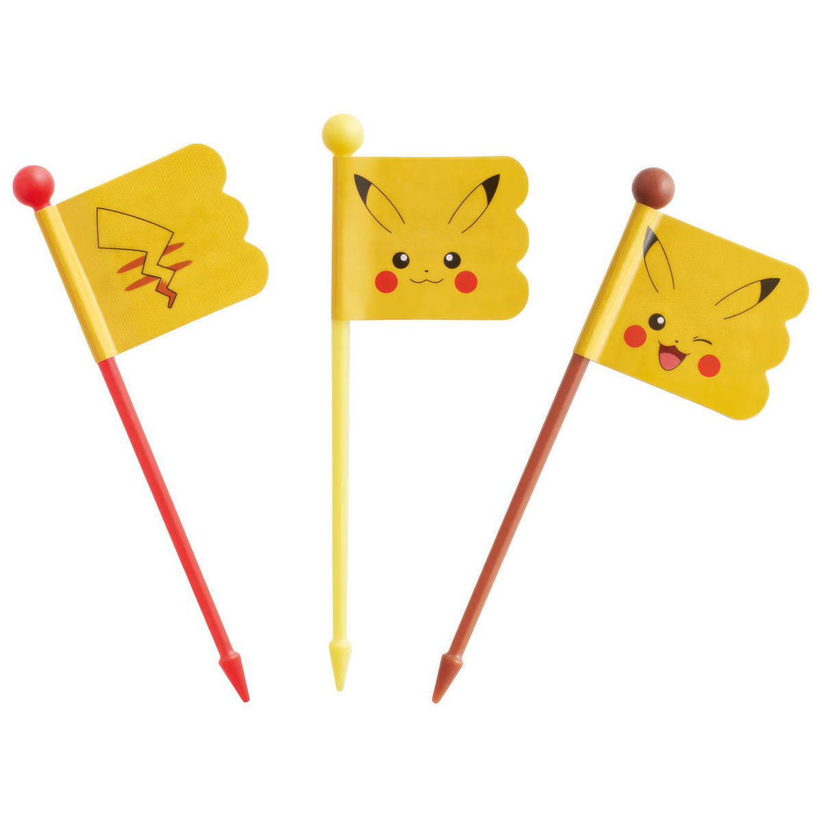 Pikachu Lunch-Picks 9er-Set mit Fähnchen, 7 cm – Produktbild