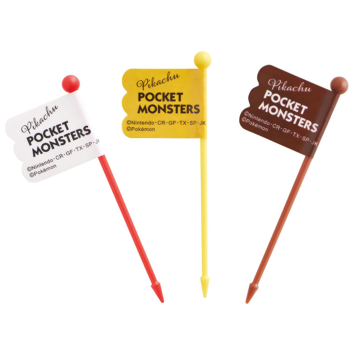 Pikachu Lunch-Picks 9er-Set mit Fähnchen, 7 cm – Produktbild