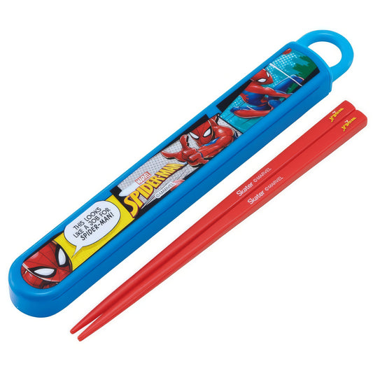 Spider-Man Kinder-Essstäbchen 16,5 cm mit Etui – Produktbild