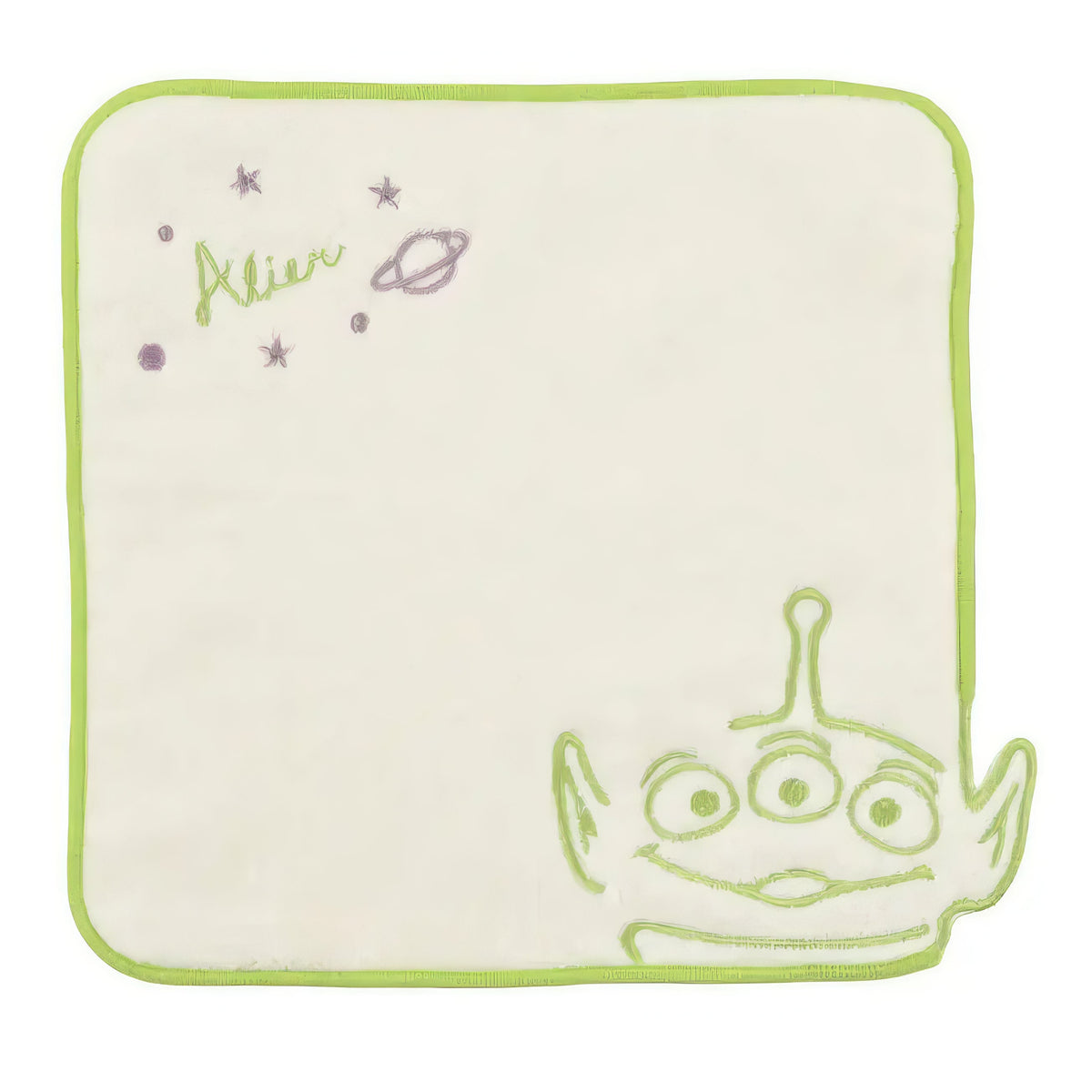 Little Green Men/Alien Mini Towel with Line Embroidery