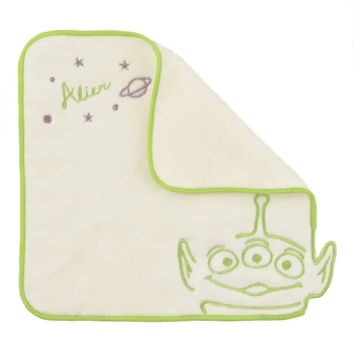 Little Green Men/Alien Mini Towel with Line Embroidery