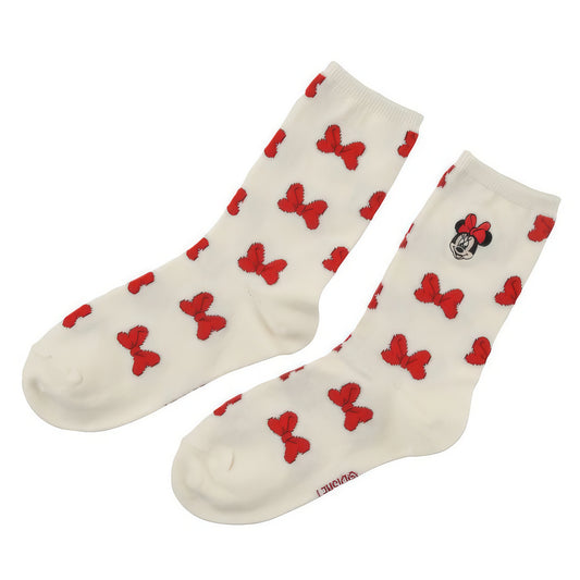 Minnie Socken Schleifenmuster mit Gesichtsstickerei, EU 36–39