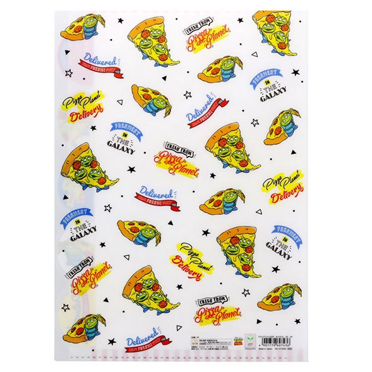 Clear File Alien A4 Monster Pizza Planet Japan Disney Store